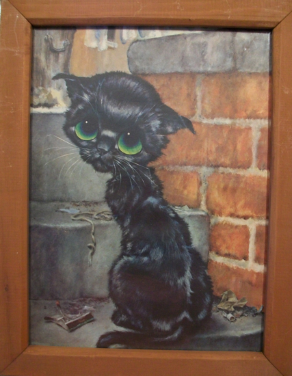 The Allee Willis Museum of Kitsch » 3 “KEANE like” cat paintings